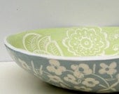 Ceramic Pasta Bowl -Blue Blossoms Made to Order