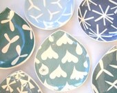 Appetizer plate aqua teardrop Plate-Made to Order