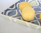Ceramic serving tray, cobalt blue ogee motif- Made to Order