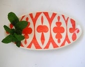 Oval ceramic dish/ coral  ellipse pattern MADE TO ORDER