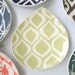 Appetizer plate chartreuse mod ornate pattern Plate -ready to ship