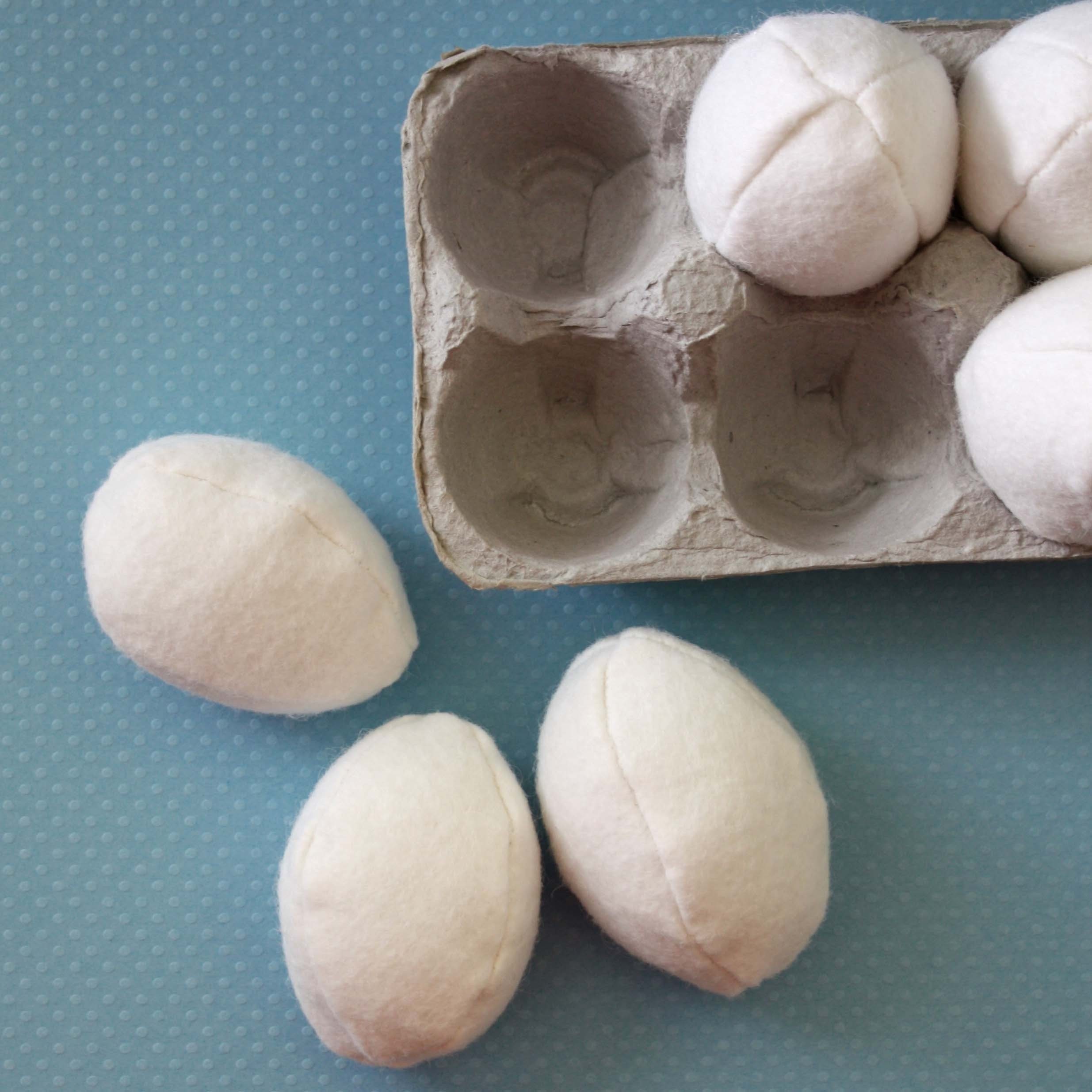 Felt Food White Eggs