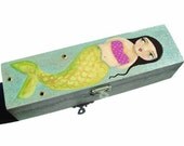 Magical Mermaid pencil box original art TASCHA