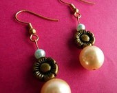 Blue and White Exotic Flower Earring