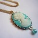 Sky Blue Victorian Cameo Necklace