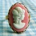 Soft Pink Portrait Cameo Ring