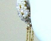 White Flower Pearl Dangle Earrings...........710-16
