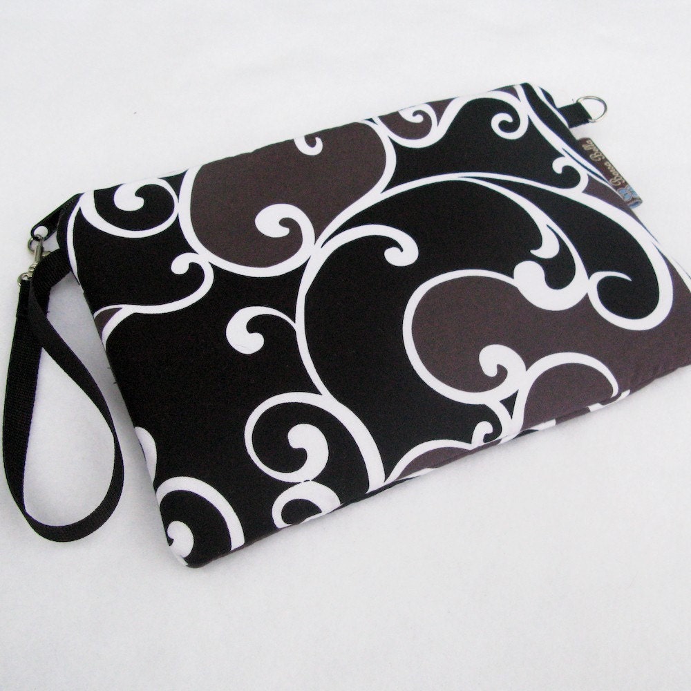 Kindle Case Kindle Bag Nook Color Bag / Kindle Fire Cover /  / MEDIUM Padded eReader case fits covered eReaders - Black London Fabric