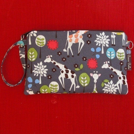 Kindle 4 case / Nook Color Bag / Kindle Fire Cover / Kindle 3 Bag / MEDIUM Padded case fits covered eReaders  - Giraffe's Can Dance Fabric