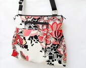 iPad Purse Kindle Handbag iPad Shoulder Bag Nook Purse Padded Electronics Pocket MEDIUM HOBO BAG Rosetta Fabric