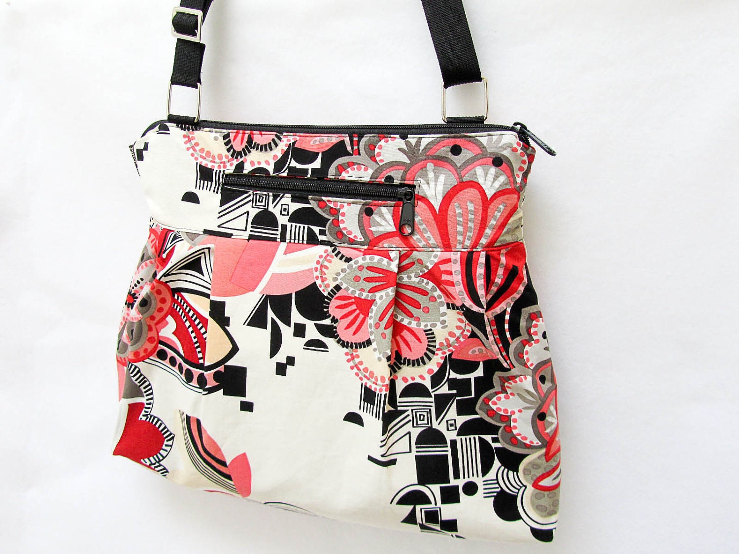 iPad Purse Kindle Handbag iPad Shoulder Bag Nook Purse Padded Electronics Pocket MEDIUM HOBO BAG Rosetta Fabric