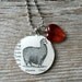 Alpaca Love - Altered Vintage Glass Watch Crystal Pendant Necklace - Recycled Upcycled - Ready To Ship