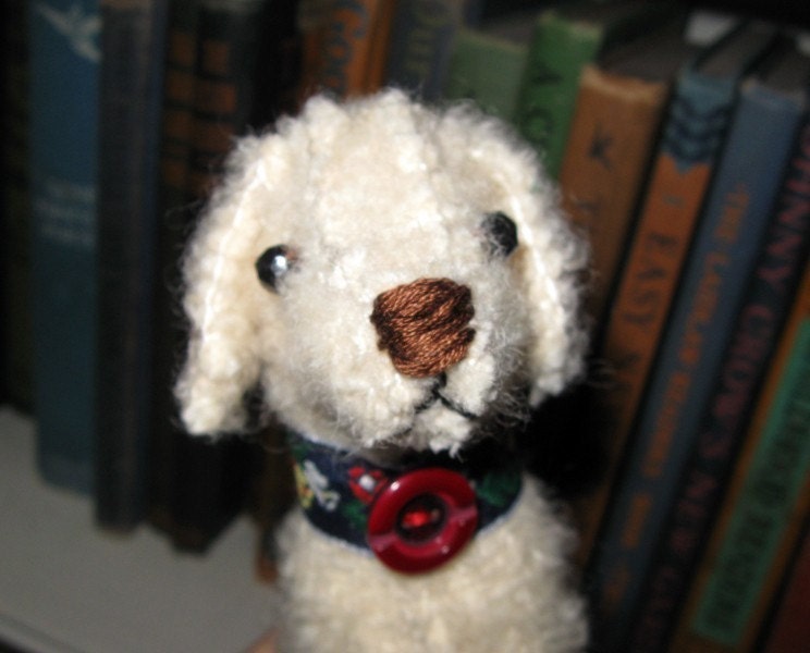 Custom Color Labradoodle Dog Friend Ornament, 2 sided Handsewn Vintage Wool