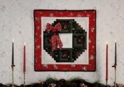 Log Cabin Christmas Wreath Wallhanging Pattern by Eleanor Burns
