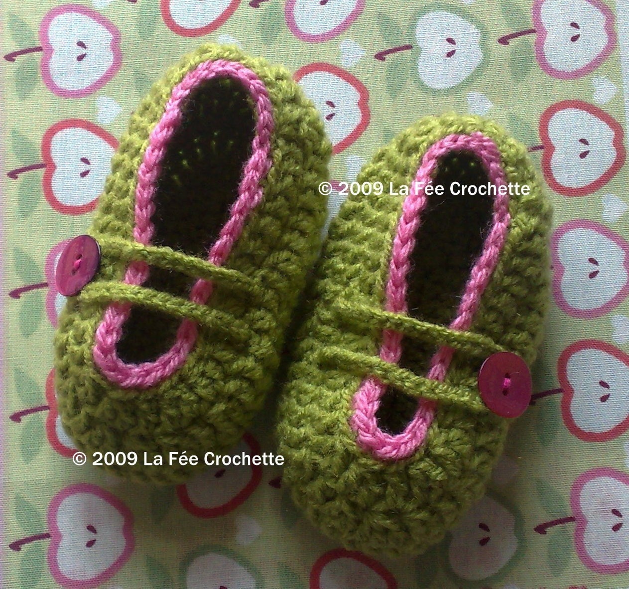 Mary Jane crocheted baby booties newborn and 0 - 3 months