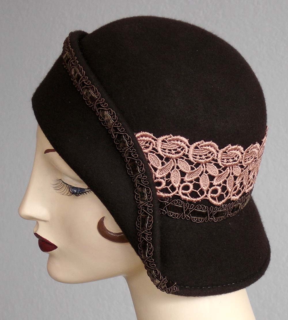 Chocolate Brown Felt Cloche