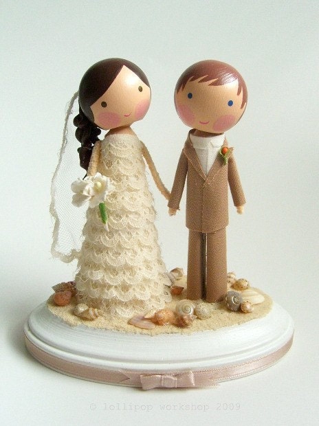 custom beach wedding cake topper