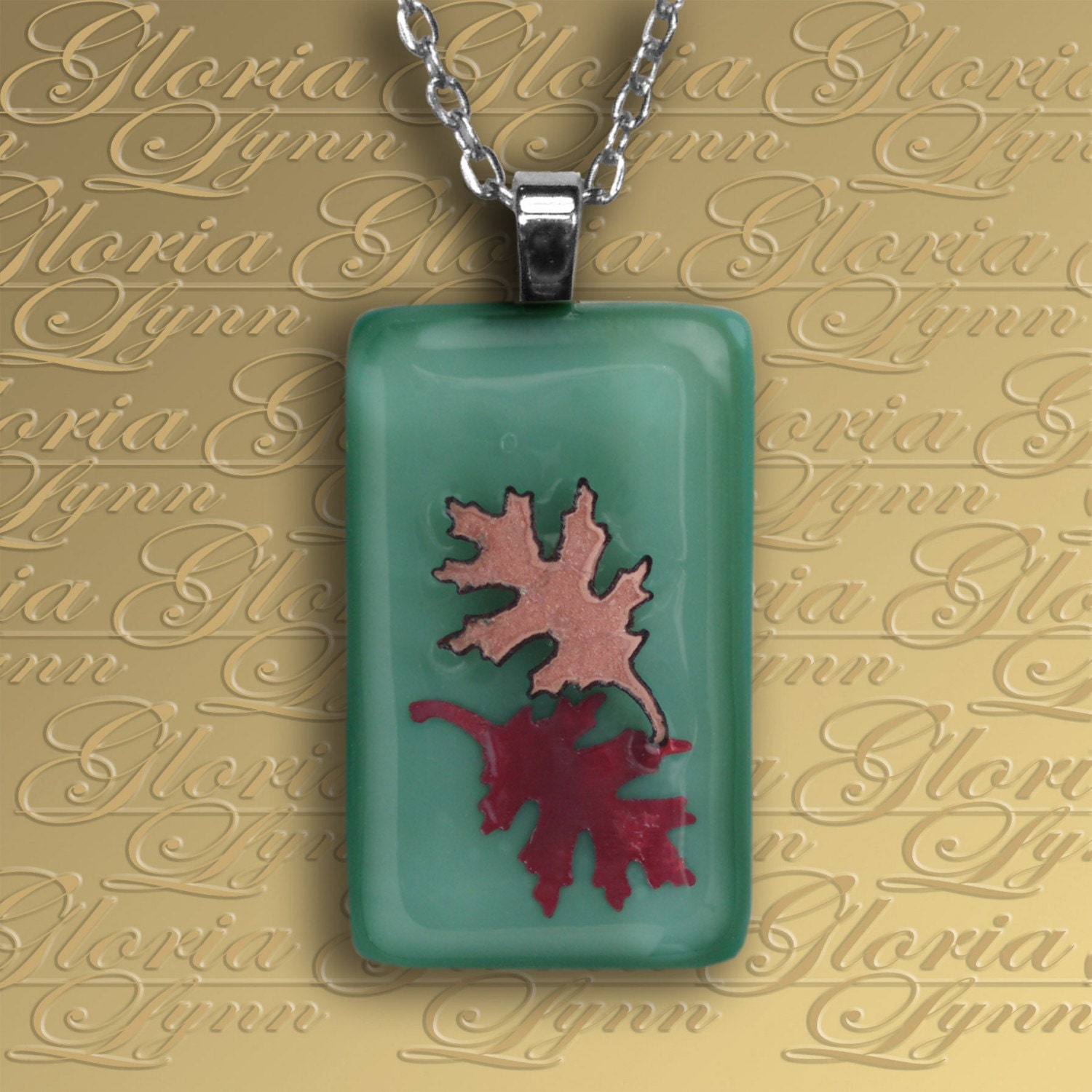 Fused Glass Pendant Jewelry - Fallen Leaves - CCO2