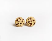 Miniature food jewelry - chocolate chip cookie studs