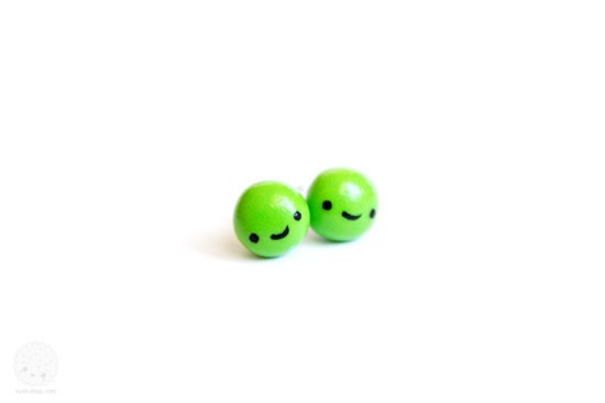 Pea Studs Earrings - cute handmade jewelry