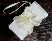 Ivory Bridal Wedding Clutch-Bridesmaids Gift-Fairy Tale Wristlet Design-READY TO SHIP