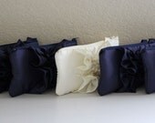 Bridesmaids Gift-Wedding Clutch Set-SET OF 7 Fairy Tale Ruffle Wristlets-Pick your color- Black Silver Eggplant Navy Wine Turquoise And More