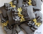 Bridesmaids Clutch-SET OF 5 -Bridesmaids Clutches-The Butterfly Ruffle Wristlets-Gray Silver Yellow Black Ivory and Many More-Custom Order