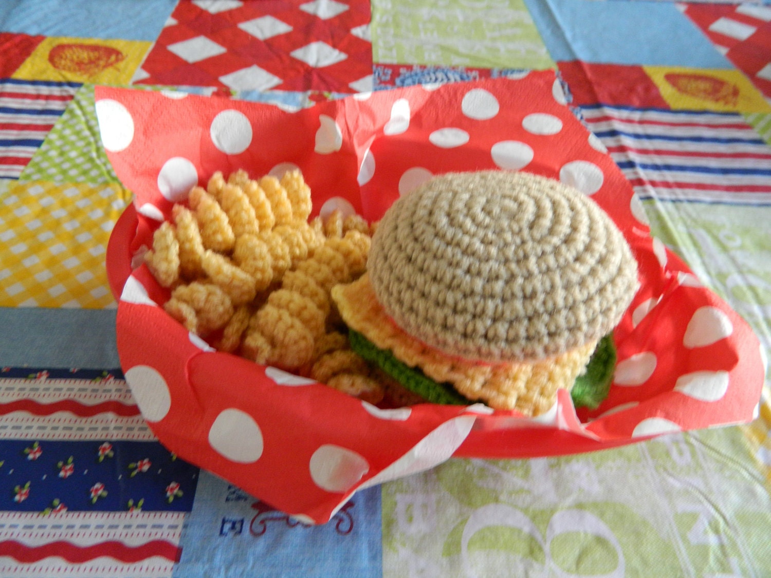 Hamburger Crochet Toy Food Set 16 piece set
