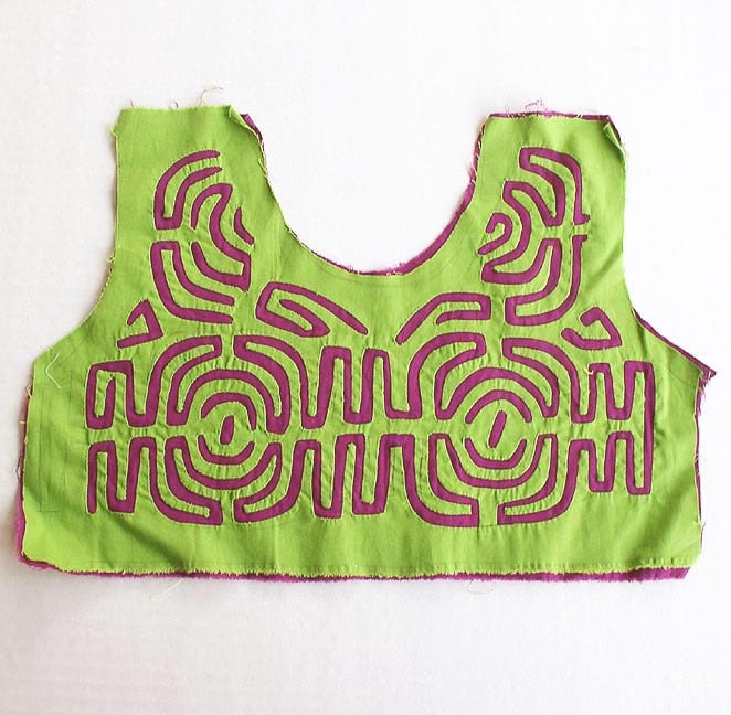 Mola Blouse Insert 5, Abstract- Native Kuna Indian Reverse Applique
