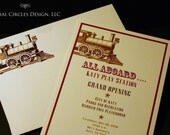 Vintage Inspired Train Invitation