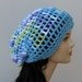 Sale Sea blue Cotton hippie dreadlock slouchy beanie tam hat