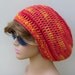 Soy hemp wool Dread Slouchy Beanie Hippie Tam Hat coral sun