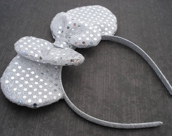 Mouse Ears, Silver Sequin