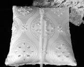 White Beaded Celtic Cross  Ring Pillow-Renaissance