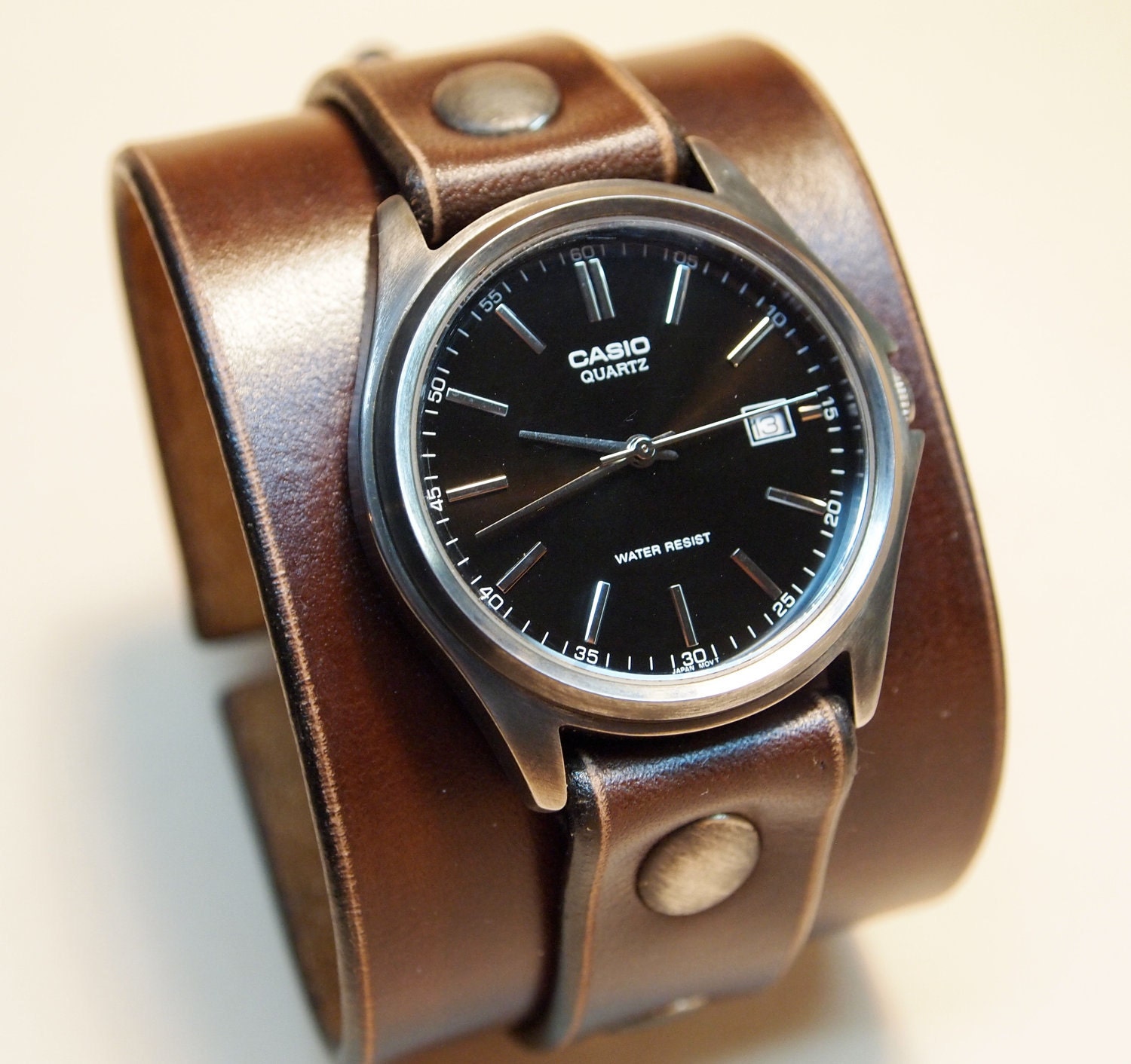 Nathan Drake Leather cuff watch Handmade in NYC