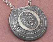 Art Nouveau Initial Pendant - original art - letter O