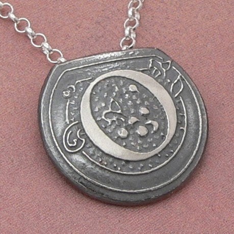 Art Nouveau Initial Pendant - original art - letter O