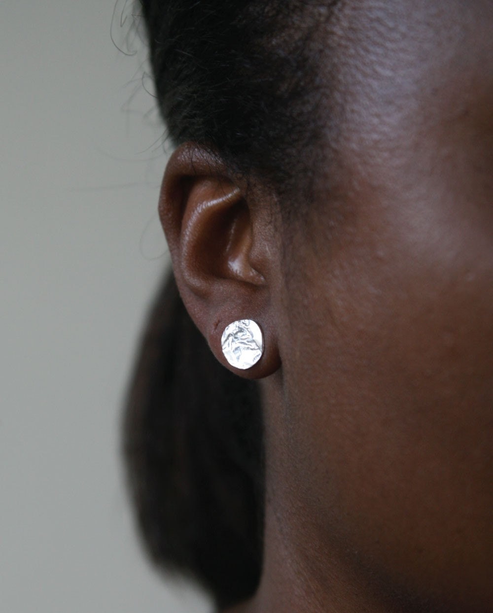 Medium Reticulated Sterling Silver Post Earrings