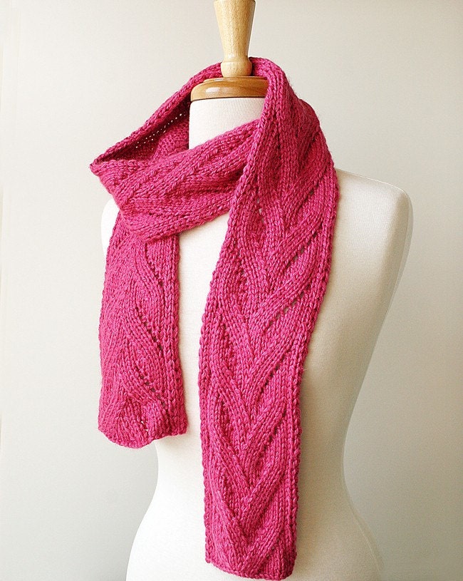 Luxurious Knit Scarf - Honeysuckle Color - Baby Alpaca and Silk - Fall Fashion