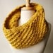 Chunky Cowl. Fall Winter Fashion. Oversized Knit Merino Wool Neckwarmer Scarf. Mustard Yellow