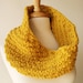 Chunky Cowl. Fall Winter Fashion. Oversized Knit Merino Wool Neckwarmer Scarf. Mustard Yellow