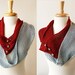 Women Fashion Accessories - Color Block Luxurious Silk Scarf - Infinity Scarf - Red and Silver