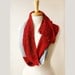 Women Fashion Accessories - Color Block Luxurious Silk Scarf - Infinity Scarf - Red and Silver