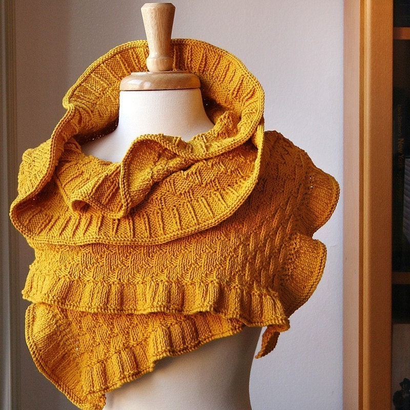 Rococo Shawl - Luxurious and Elegant Knit Cotton and Merino Wrap - CUSTOM COLORS