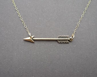 petite golden arrow necklace 14kt gold filled chain