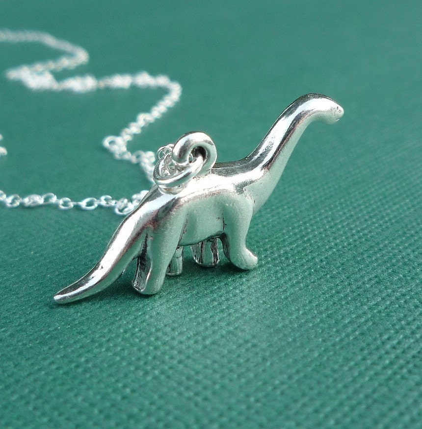 sterling brontosaurus dinosaur necklace gift for her