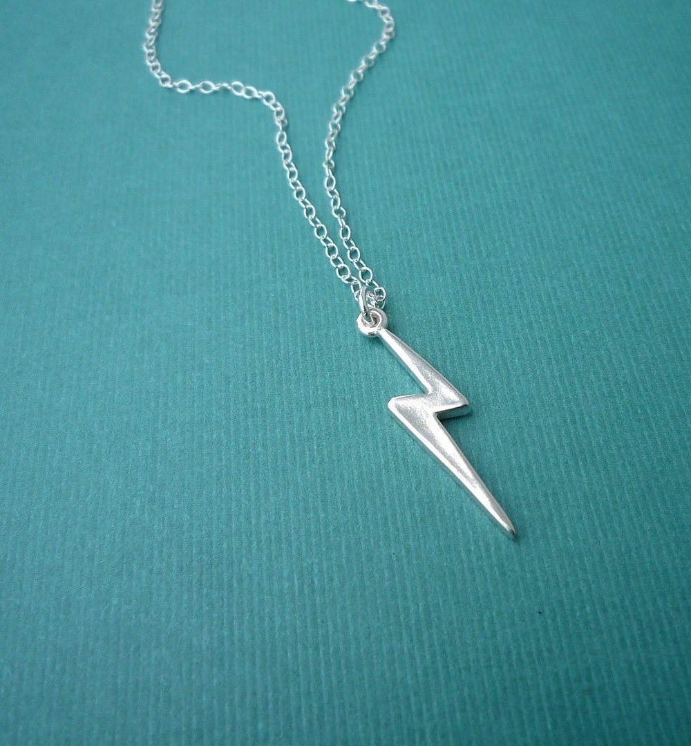 sterling silver lightning bolt necklace