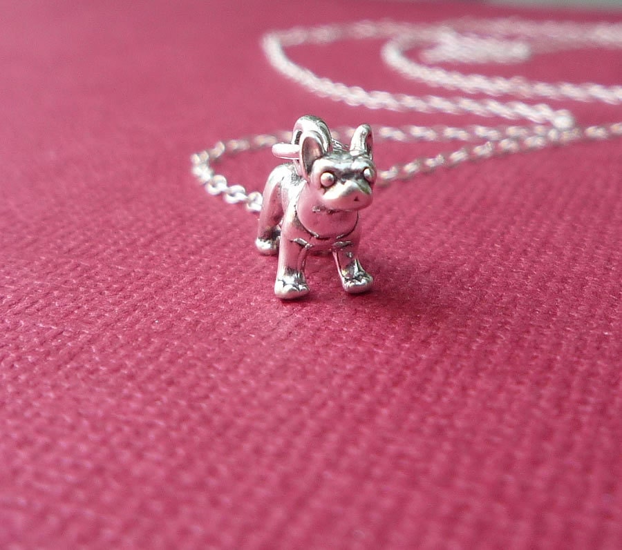 bitty boston terrier necklace sterling silver gift for her french bulldog