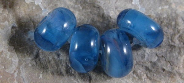 Denim Spacer Lampwork Beads
