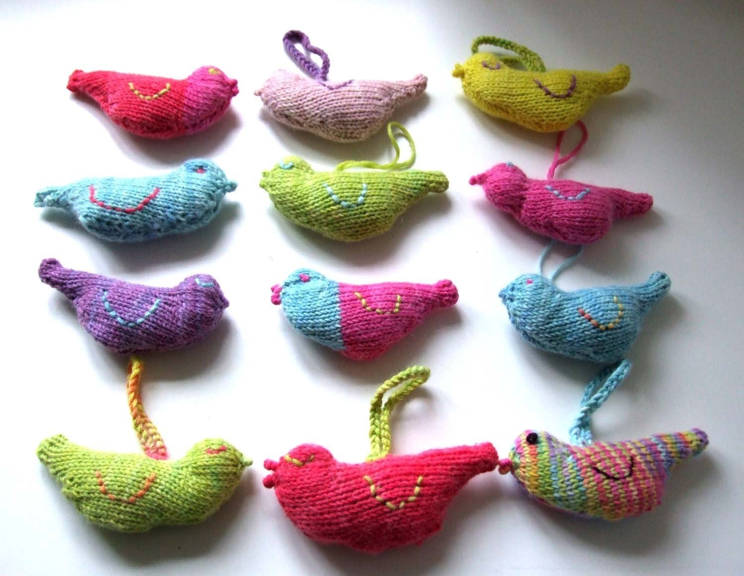 Twitter Birds decoration - knitting pattern pdf